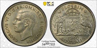 1940(m) Florin KM-40  Ag MS61