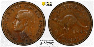1943 Y. (p) 1D AU50BN