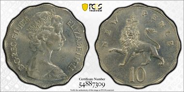 1975 10p S-F1 New Pence MS64