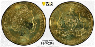 2008-B $1 Coat of Arms-Counterstamp MS65