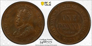 1921 1D Indian obverse MS64BN
