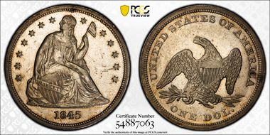 1845 $1 AU58
