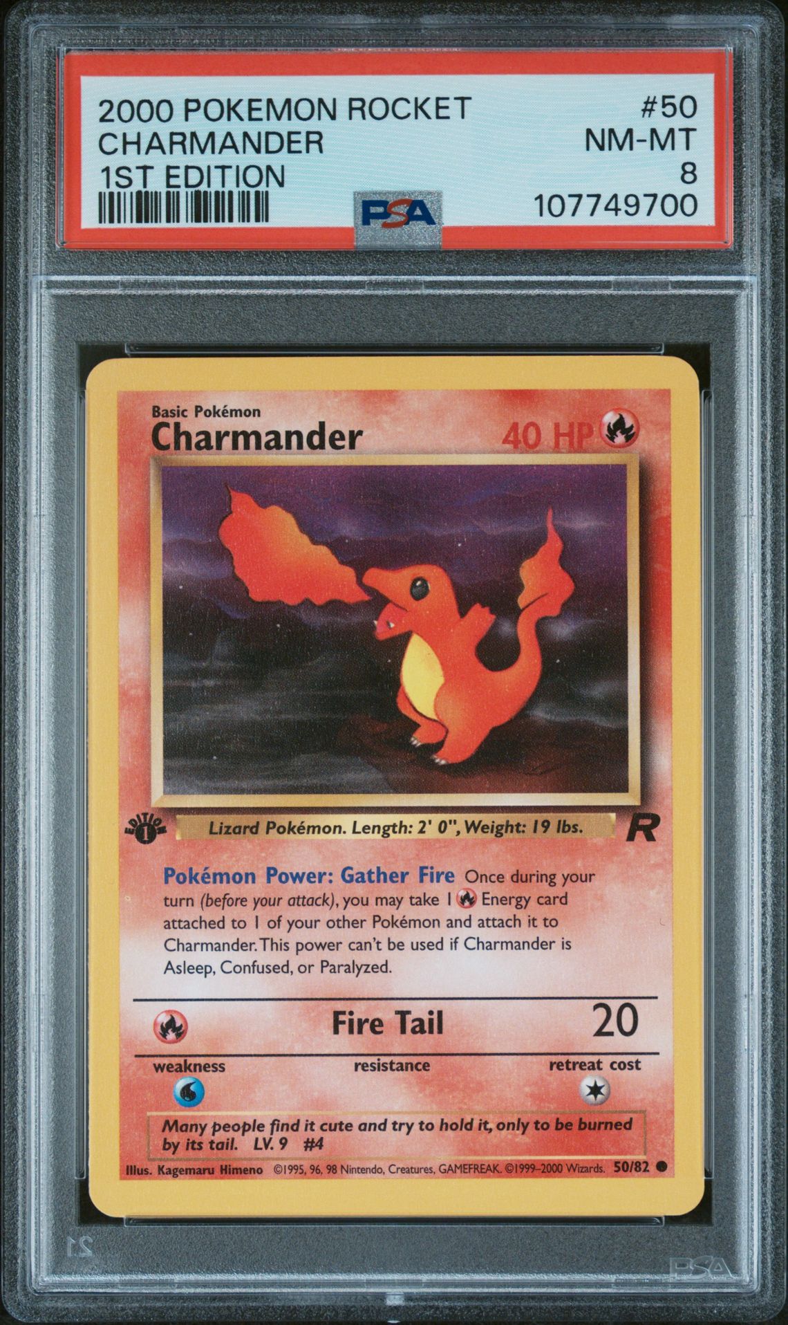 2000 Pokemon POKEMON ROCKET 1ST EDITION #50 Charmander front