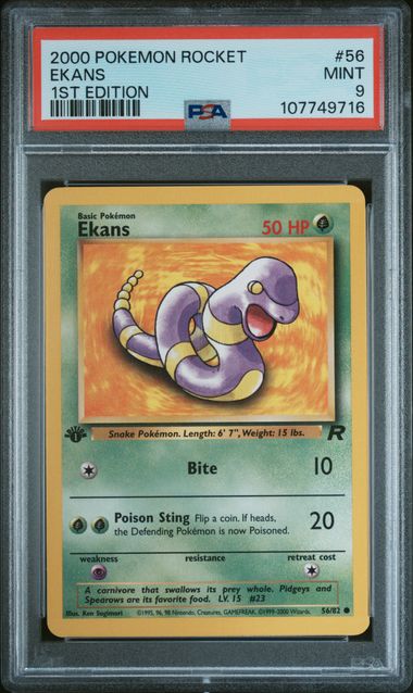 2000 Pokemon 1ST EDITION #56 Ekans front