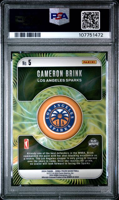 2024 Panini Prizm Wnba Fractal Cameron Brink #5 Mint 9 back