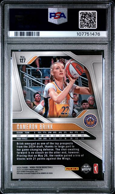 2024 Panini Prizm Wnba Cameron Brink #127 Mint 9 back