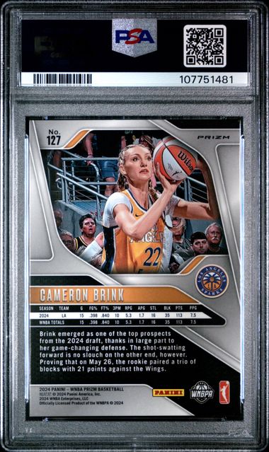 2024 Panini Prizm Wnba Cameron Brink #127 (Silver Prizm) Nm-Mt 8 back