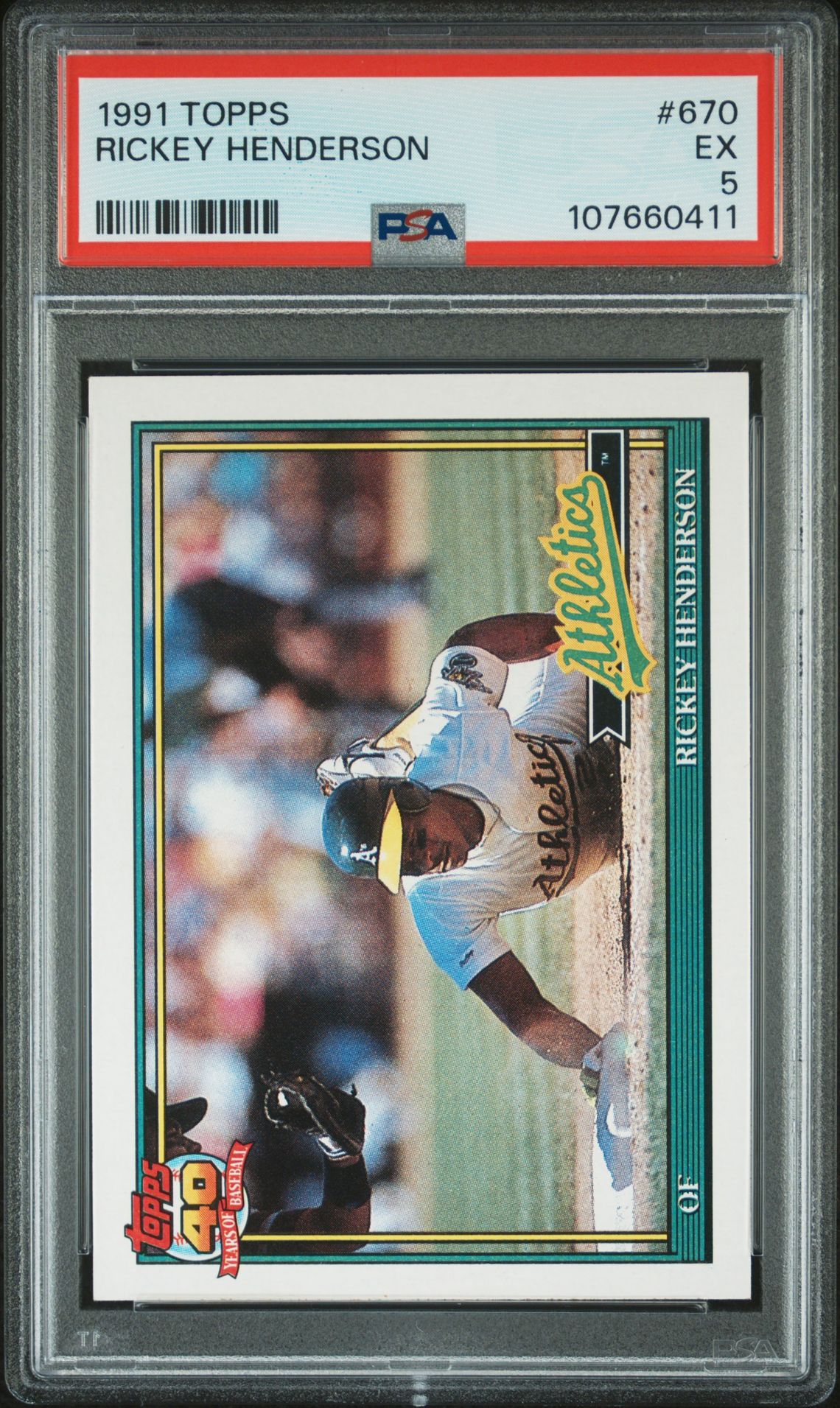 1991 Topps #670 Rickey Henderson front