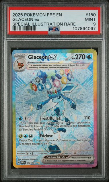 2025 Pokemon Prismatic Evolutions Specialillustrationrare #150 Glaceon front