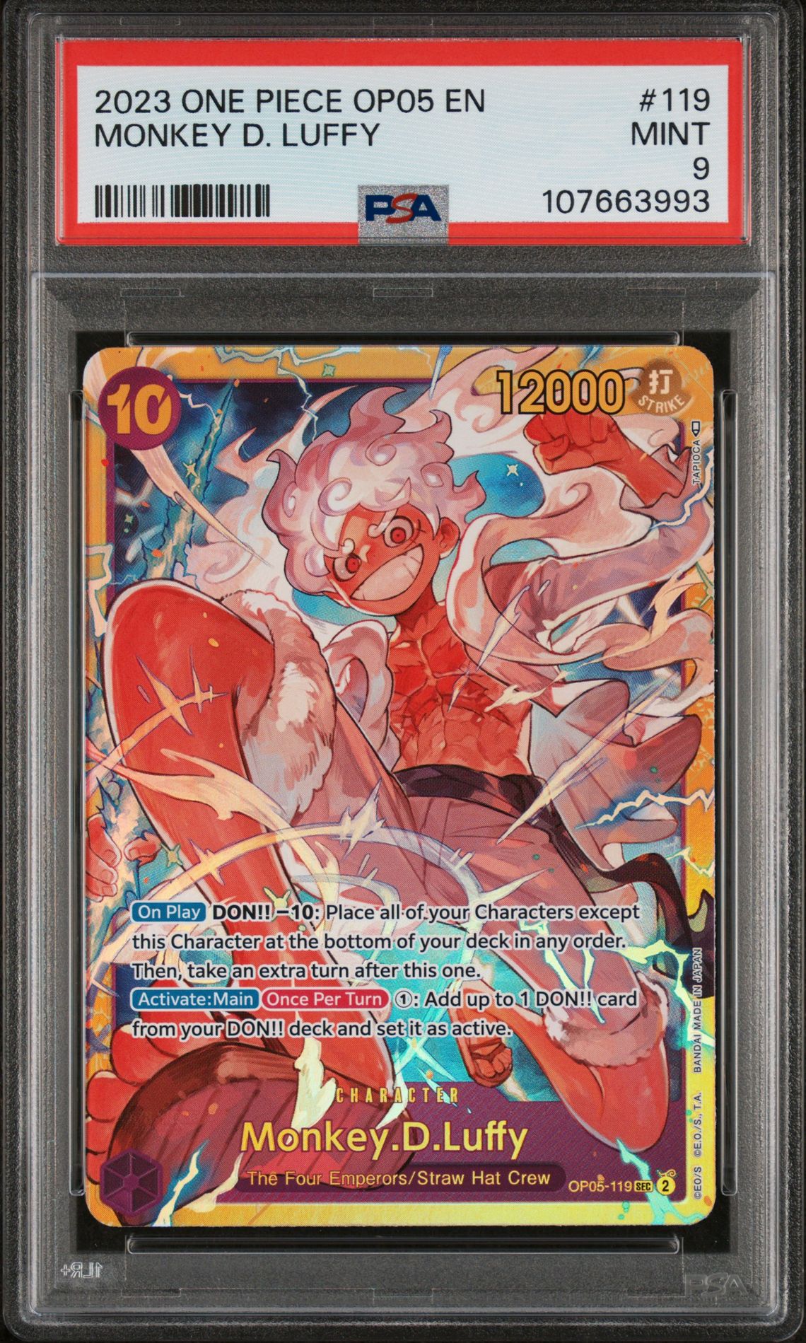 2023 One Piece Op05-Awakening Of The New Era Monkey D. Luffy #119 Mint 9 front