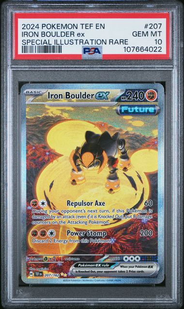 2024 Pokemon Tef En-Temporal Forces Iron Boulder Ex #207 (Special Illustration Rare) Gem Mt 10 front