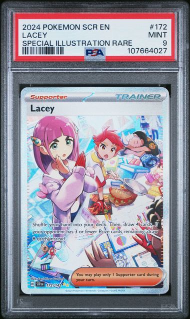 2024 Pokemon Scr En-Stellar Crown Lacey #172 (Special Illustration Rare) Mint 9 front
