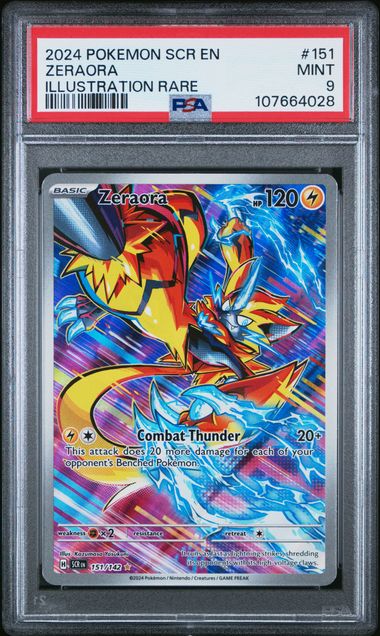 2024 Pokemon Scr En-Stellar Crown Zeraora #151 (Illustration Rare) Mint 9 front