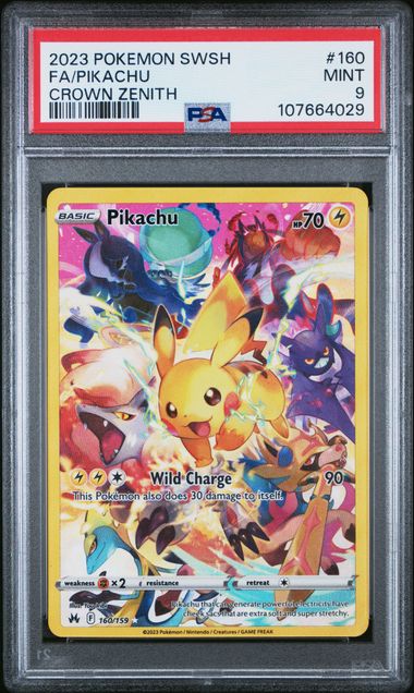 2023 Pokemon Sword And Shield Crown Zenith Fa/Pikachu #160 (Crown Zenith) Mint 9 front