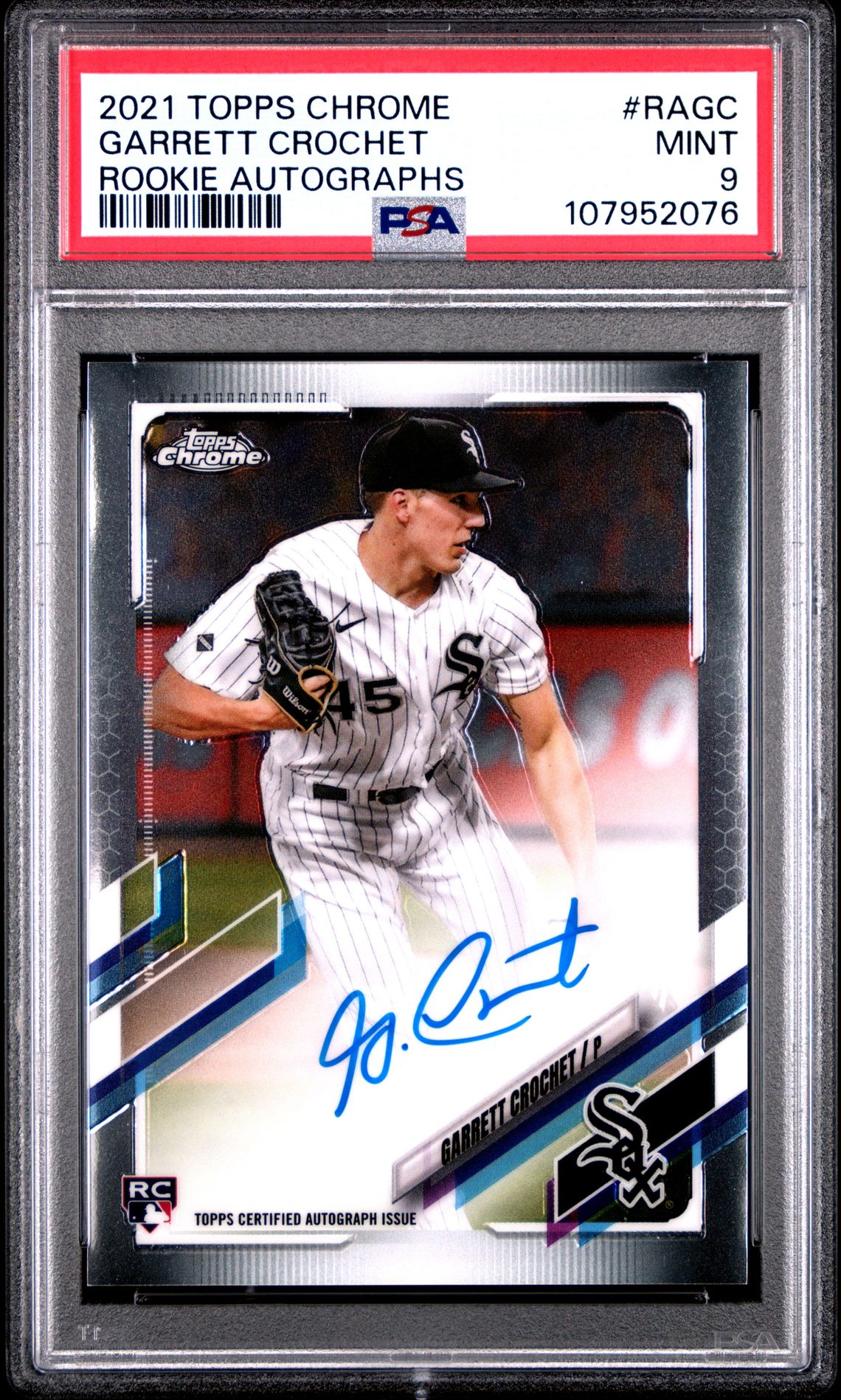 2021 Topps TOPPS CHROME ROOKIE AUTOGRAPHS #RAGC Garrett Crochet front