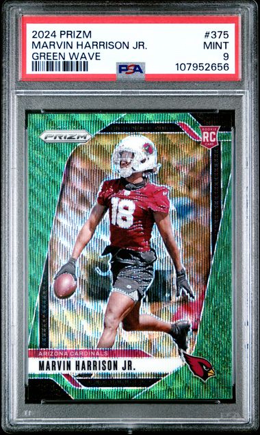 2024 Panini Prizm Marvin Harrison Jr. #375 (Green Wave) Mint 9 front