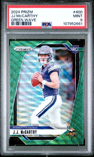 2024 Panini Prizm Jj Mccarthy #400 (Green Wave) Mint 9 front