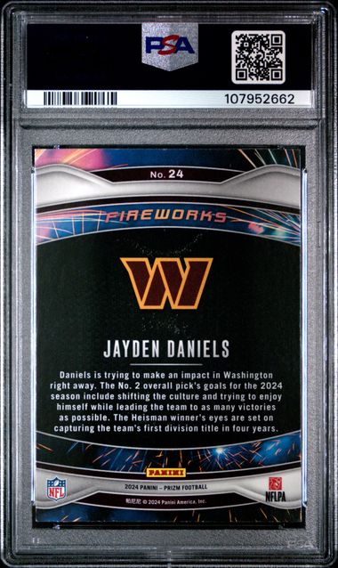 2024 Panini Prizm Fireworks Jayden Daniels #24 Mint 9 back