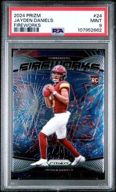 2024 Panini Prizm Fireworks Jayden Daniels #24 Mint 9 front