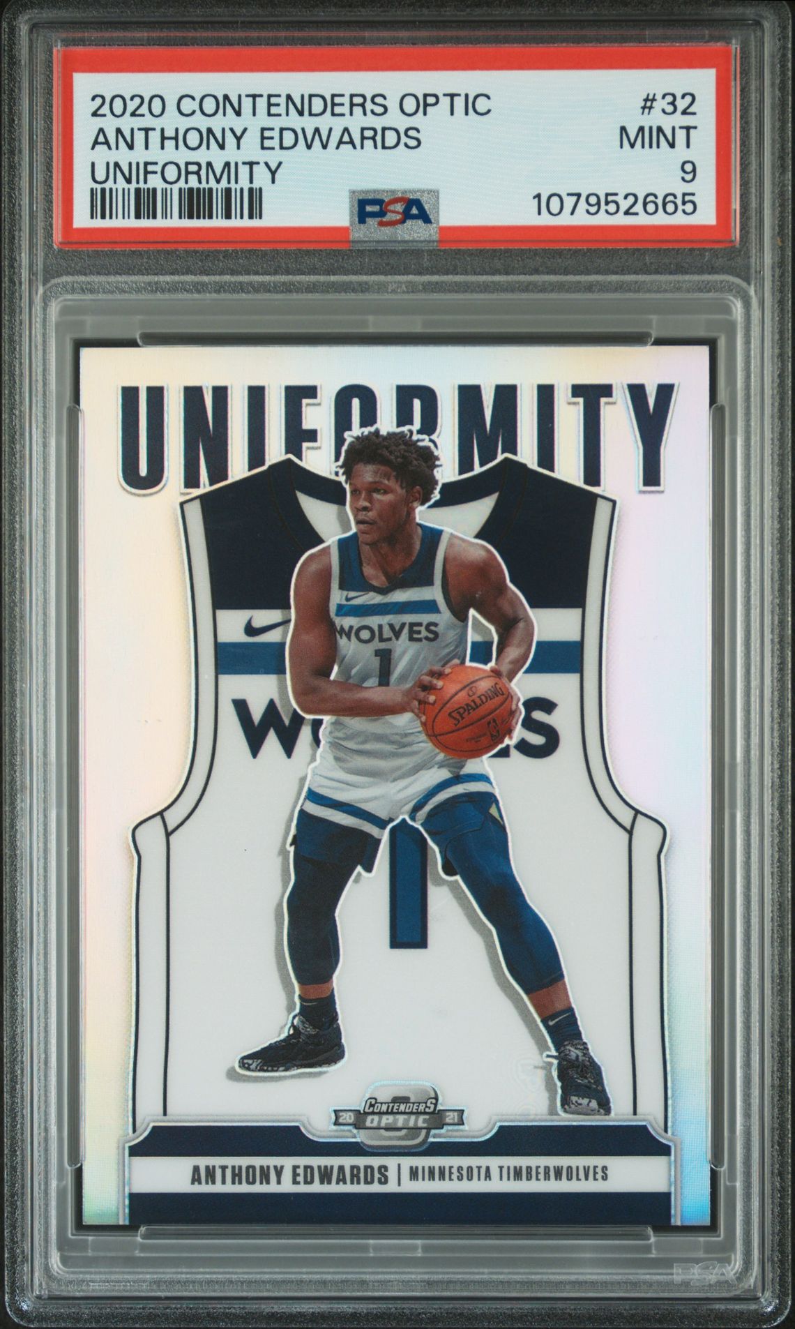 2020 Panini Contenders Optic Uniformity Anthony Edwards #32 (Uniformity) Mint 9 front