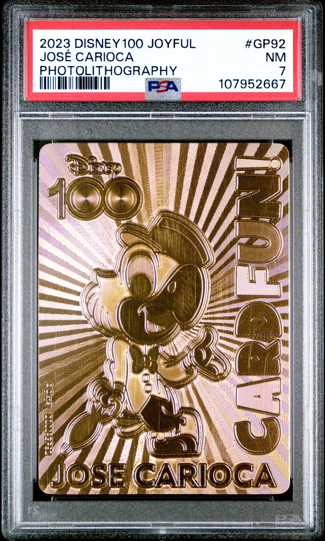 2023 Card.fun Disney100 Joyful Photolithography José Carioca #Gp92 (Photolithography) Nm 7 front
