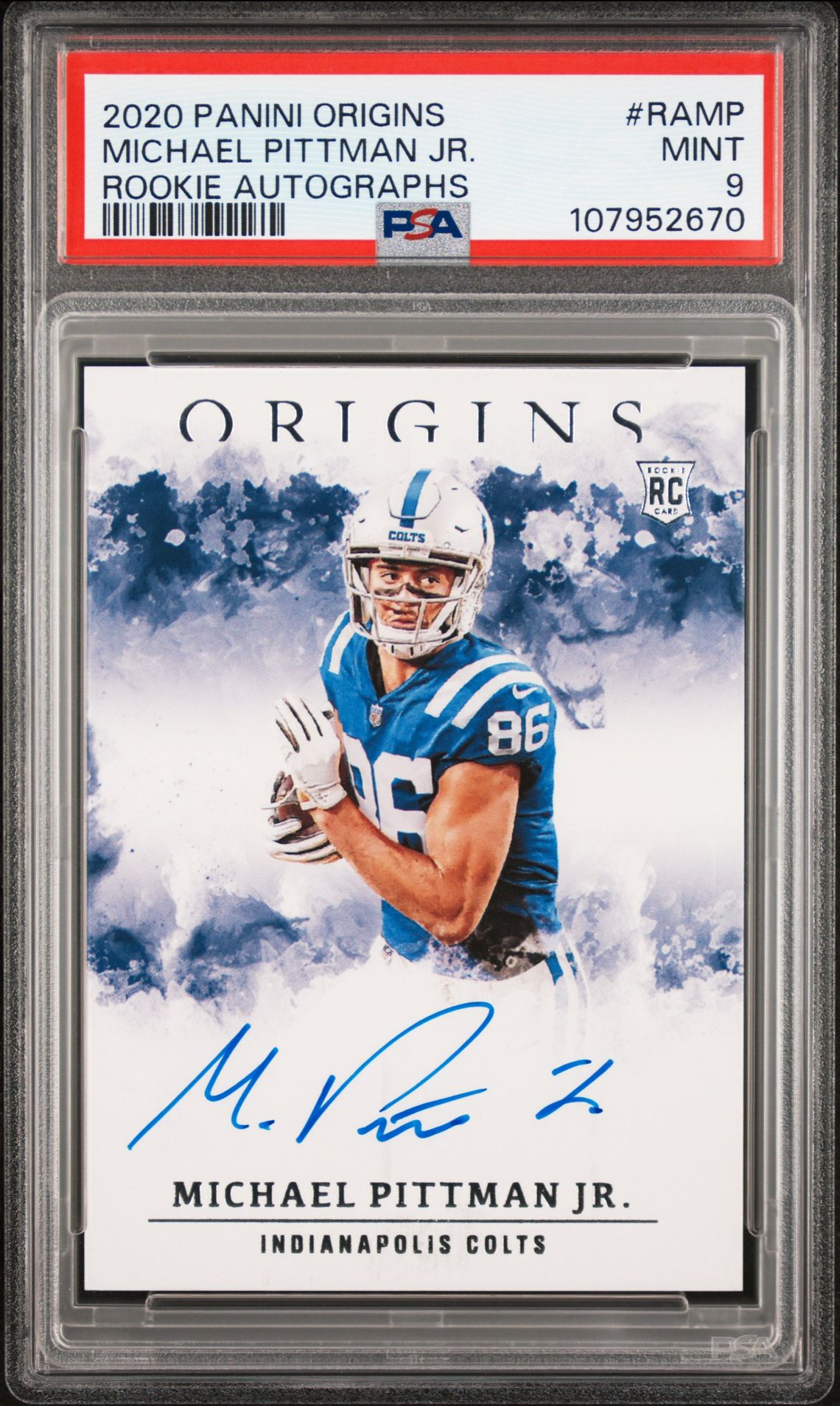 2020 Panini Origins Rookie Autographs Michael Pittman Jr. #Ramp (Rookie Autographs) Mint 9 front