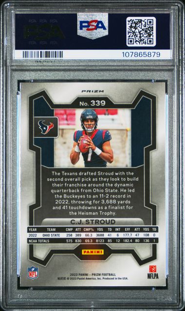 2023 Panini Prizm Cj Stroud #339 (Silver Prizm) Nm-Mt 8 back