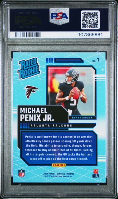 2024 Panini Donruss Rated Rookies Retro Michael Penix Jr. #7 Gem Mt 10 back