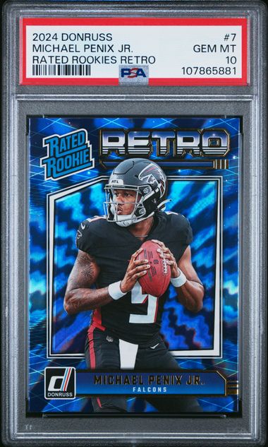 2024 Panini Donruss Rated Rookies Retro Michael Penix Jr. #7 Gem Mt 10 front