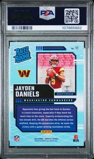 2024 Panini Donruss Rated Rookies Retro Jayden Daniels #11 Mint 9 back