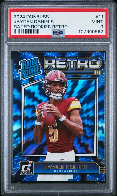 2024 Panini Donruss Rated Rookies Retro Jayden Daniels #11 Mint 9 front