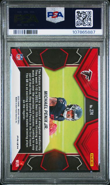 2024 Panini Mosaic Michael Penix Jr. #274 (Honeycomb) Gem Mt 10 back