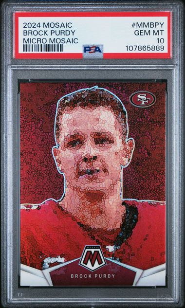 2024 Panini Mosaic Micro Mosaic Brock Purdy #Mmbpy Gem Mt 10 front