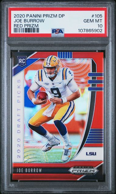 2020 Panini Prizm Draft Picks Joe Burrow #105 (Red Prizm) Gem Mt 10 front