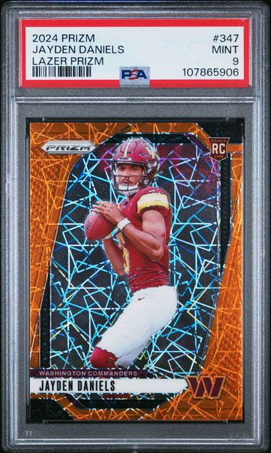 2024 Panini Prizm Jayden Daniels #347 (Lazer Prizm) Mint 9 front