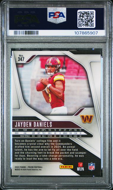 2024 Panini Prizm Jayden Daniels #347 Gem Mt 10 back