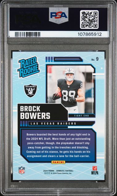 2024 Panini Donruss Rated Rookies Retro Brock Bowers #9 Mint 9 back