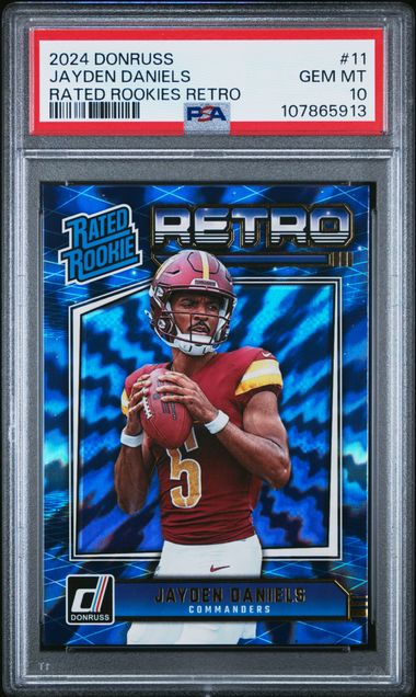 2024 Panini Donruss Rated Rookies Retro Jayden Daniels #11 Gem Mt 10 front