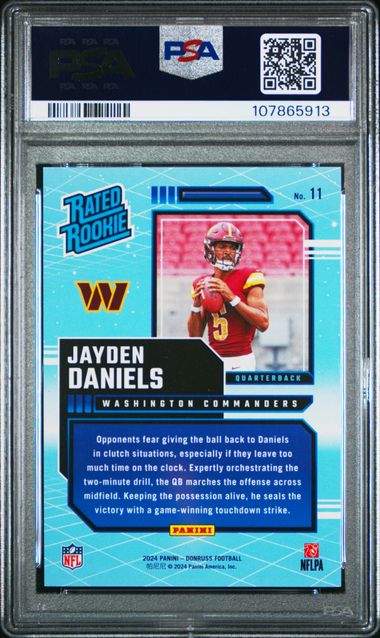 2024 Panini Donruss Rated Rookies Retro Jayden Daniels #11 Gem Mt 10 back