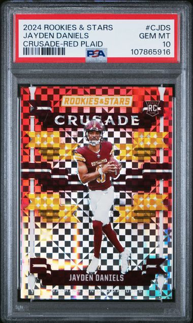 2024 Panini Rookies & Stars Crusade Jayden Daniels #Cjds (Crusade-Red Plaid) Gem Mt 10 front