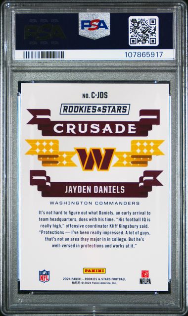 2024 Panini Rookies & Stars Crusade Jayden Daniels #Cjds (Crusade-Longevity) Gem Mt 10 back
