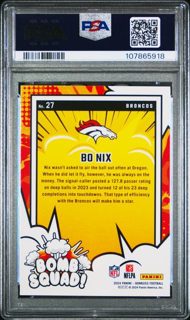 2024 Panini Donruss Bomb Squad Bo Nix #27 Nm-Mt 8 back