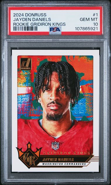 2024 Panini Donruss Rookie Gridiron Kings Jayden Daniels #1 Gem Mt 10 front