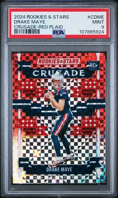 2024 Panini Rookies & Stars Crusade Drake Maye #Cdme (Crusade-Red Plaid) Mint 9 front