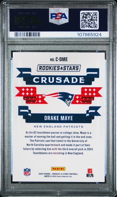 2024 Panini Rookies & Stars Crusade Drake Maye #Cdme (Crusade-Red Plaid) Mint 9 back