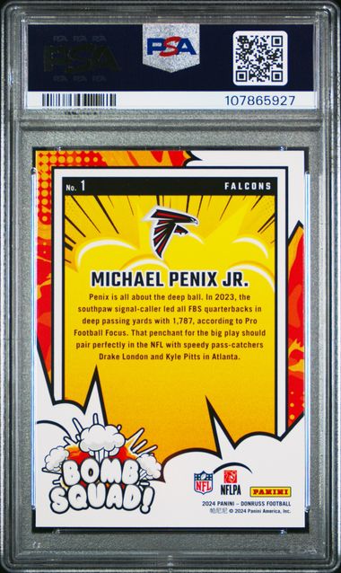 2024 Panini Donruss Bomb Squad Michael Penix Jr. #1 Mint 9 back