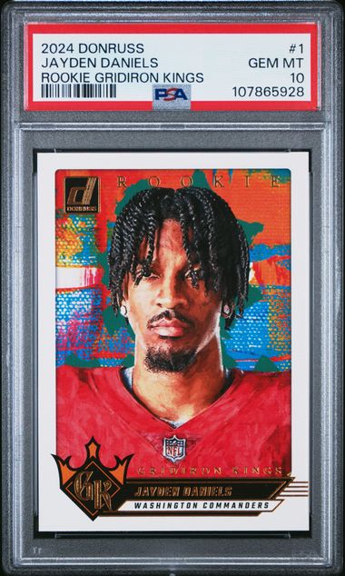 2024 Panini Donruss Rookie Gridiron Kings Jayden Daniels #1 Gem Mt 10 front