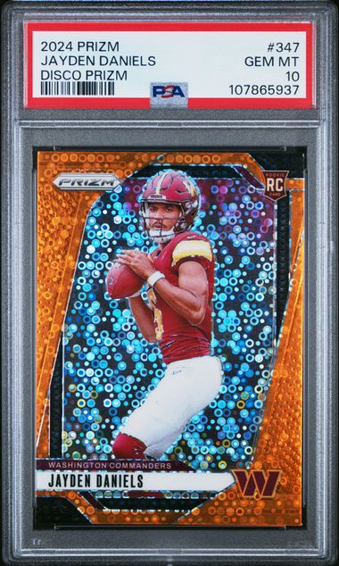 2024 Panini Prizm Jayden Daniels #347 (Disco Prizm) Gem Mt 10 front