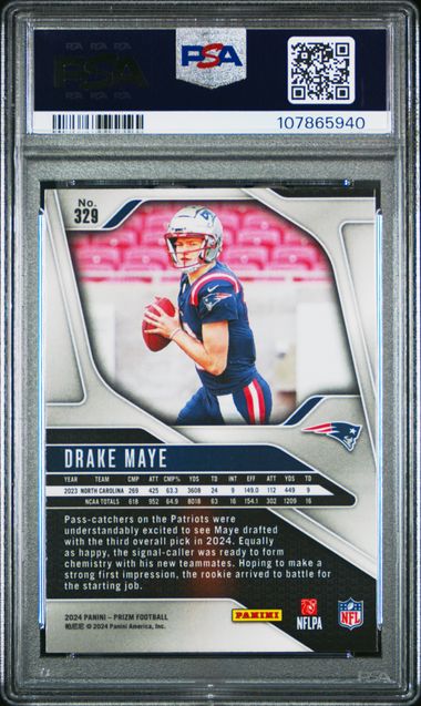 2024 Panini Prizm Drake Maye #329 Mint 9 back