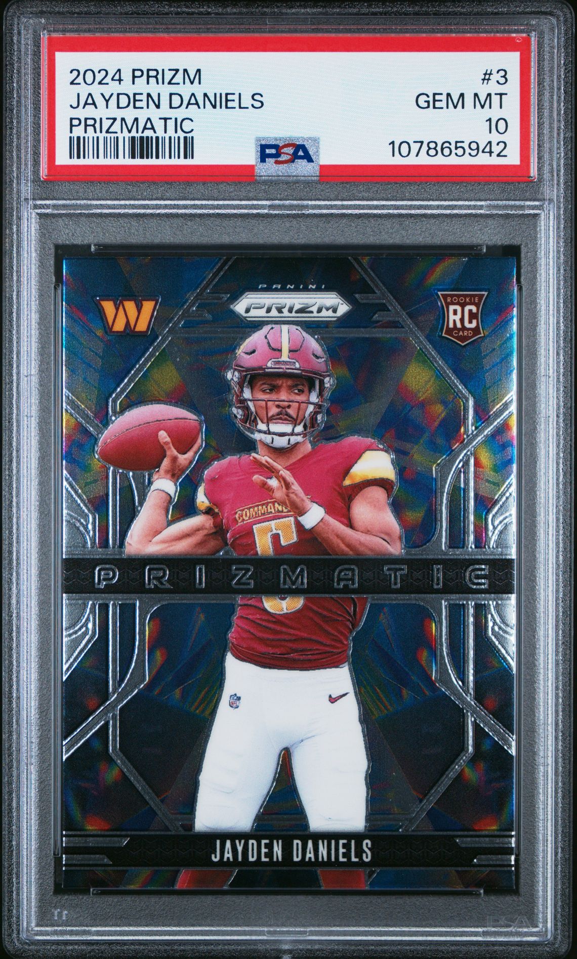 2024 Panini Prizm Prizmatic Jayden Daniels #3 Gem Mt 10 front